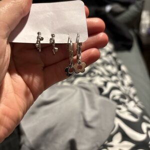SHEIN Silver Mini Hoop Stud Earrings